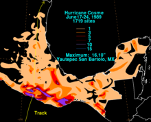 Rainfall map of Cosme Cosme 1989 rainfall.png