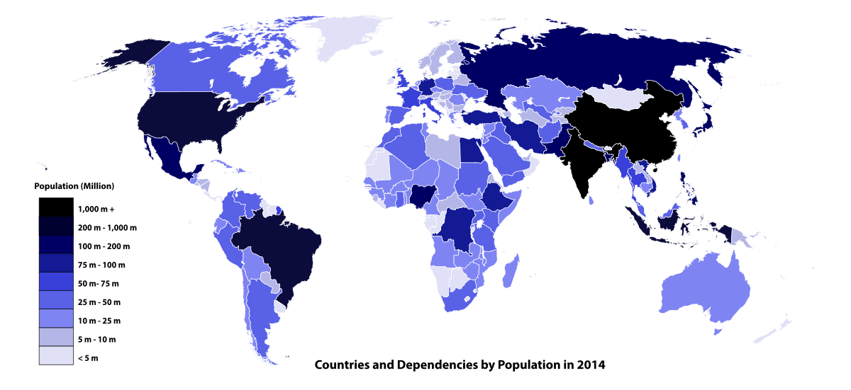 قائمة الدول والتبعيات حسب عدد السكان ويكيبيديا