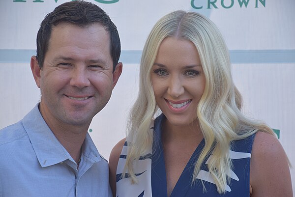 Ponting with his wife Rianna in 2016.