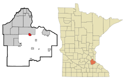Location of the city of Coates within Dakota County, Minnesota