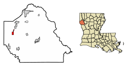 Location of Longstreet in De Soto Parish, Louisiana.