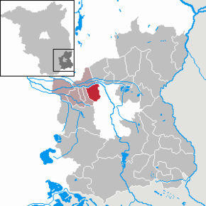Poziția Dissen-Striesow pe harta districtului Spree-Neiße