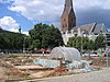 Domplatz Hamburg s archeologickými vykopávkami