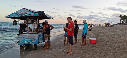Drinks cart on the shore