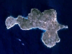A sziget szatelitképe