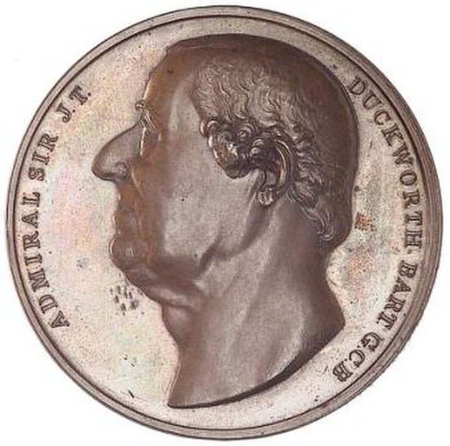 Duckworth depicted in his last year on a commemorative medal minted by his friends.
