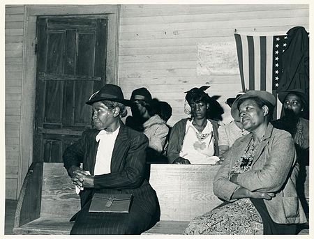 Church goers in Heard County, Georgia, 1941. During the church service at a Negro church in Heard County,... (3110583408).jpg