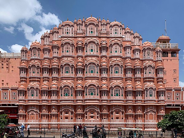 Image: East facade Hawa Mahal Jaipur from ground level (July 2022)   img 01