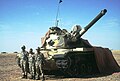Char M60 de la 3e brigade blindé Égyptienne le 1er décembre 1990 durant l'opération Bouclier du désert avant le déclenchement de l'offensive.