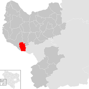 Kommunen Ertl i Amstetten-distriktet (klikkbart kart)
