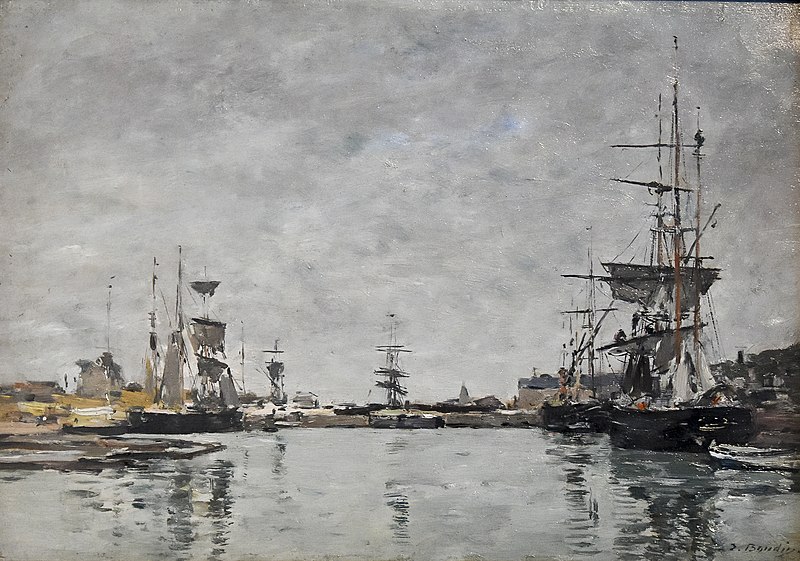 File:Eugène Boudin (1824-1898) Bassin de Deauville ciel gris - La Boverie Luik 23-08-2018.jpg