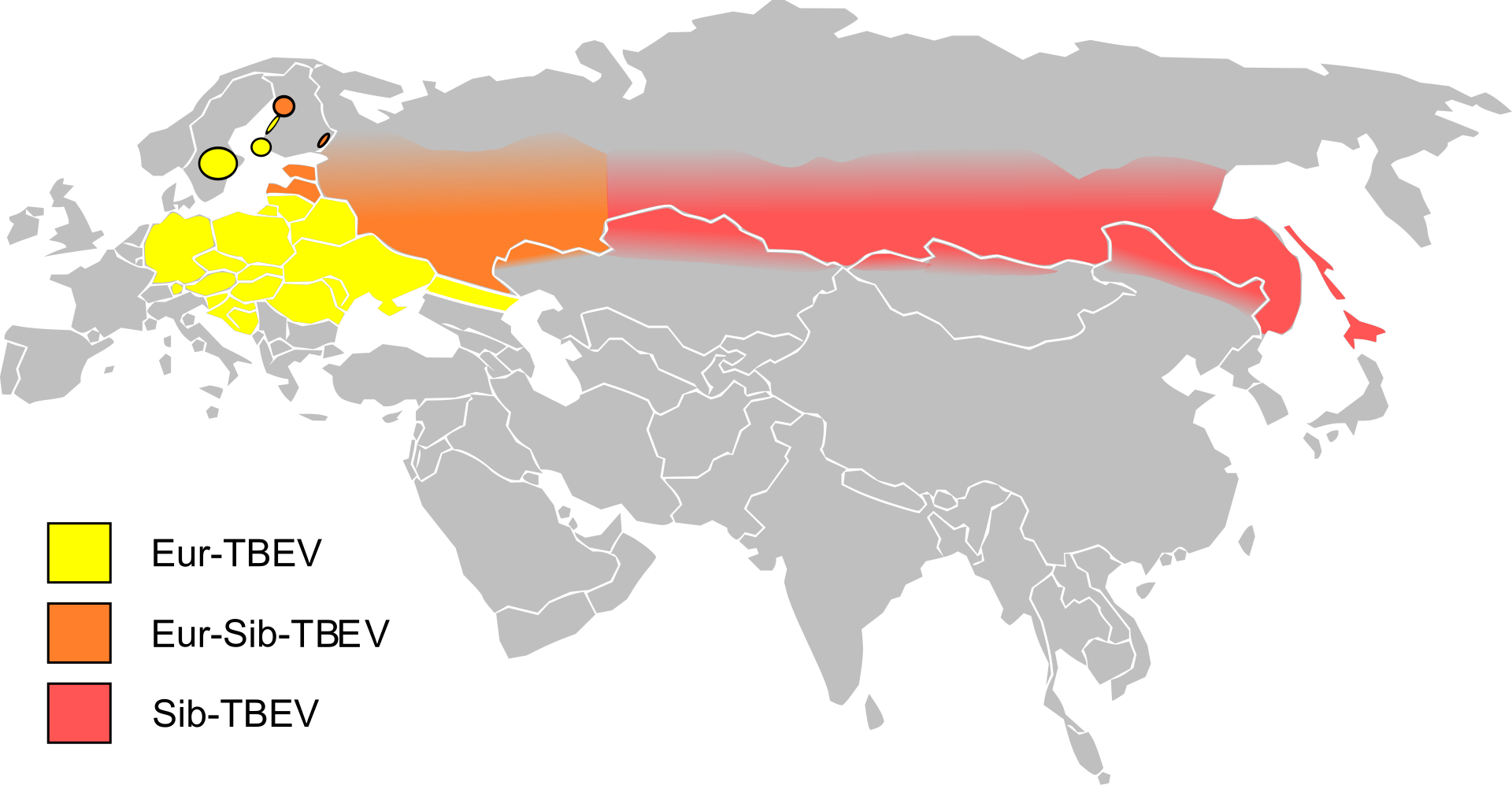 Карта обитания клещей