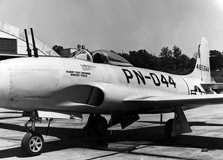 F-80 with Schräge Musik configuration at full elevation