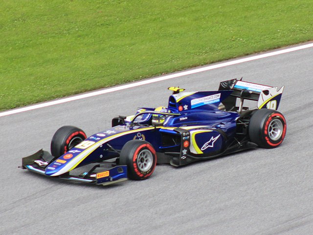 The new Dallara F2 2018, driven by Lando Norris for Carlin.