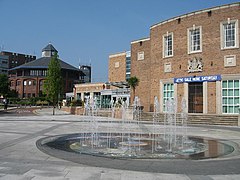 Fountain in front of Civic Hall - geograph.org.uk - 422531.jpg