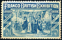 Franco-British Exhibition 1908 souvenir stamp Franco-British Exhibition 1908 souvenir stamp.JPG