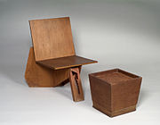 Frank Lloyd Wright, "Chair and Stool", 1940s