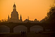 Dresden Frauenkirche at sunset