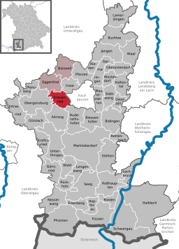 Läget för Friesenried i Landkreis Ostallgäu