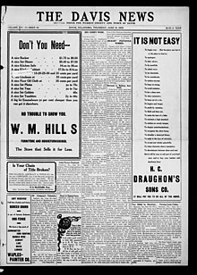 Front Page of Davis News, June 18, 1908.jpg