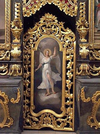 Gabriel on the southern deacons' door of the iconostasis in the Cathedral of Hajdúdorog, Hungary