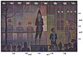 Georges Seurat, Parade de cirque, with golden mean overlay