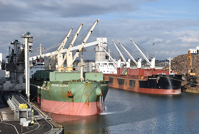 Bulk carriers in the Port of Liverpool (2018)