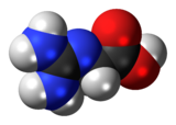 Spacefill model glycocyamine kecil tautomer