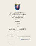 Vorschaubild für Goethe-Plakette (Hessisches Ministerium für Wissenschaft und Kunst)