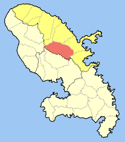 Location of the commune (in red) within Martinique