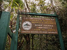 Example of a state forest landmark sign, this one for the Cueva Ventana in Guajataca. Guajataca DiscoverPuertoRico1.jpg