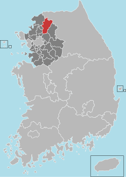 抱川市在韩国及京畿道的位置