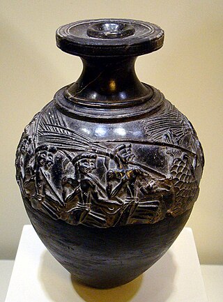 <span class="mw-page-title-main">Harvester Vase</span> Minoan carved stone vase of c. 1550 BC