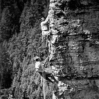 Skalák, Maják - Gotická hrana, lezci Svatoš a Cerman, 7. červen 1959