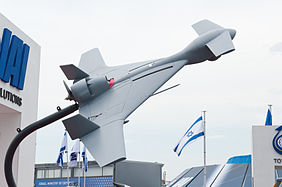 English: IAI Harop UAV at Paris Air Show 2013. Deutsch: IAI Harop UAV auf der Paris Air Show 2013.