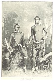 Zulu men in traditional clothing IY188 pg053 ZULU MASHERS.jpg