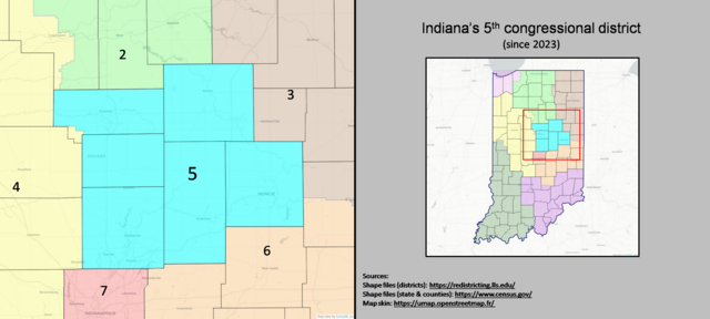Description de l'image Indiana's 5th congressional district (since 2023).png.