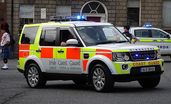 A IRCG Land Rover on display during National Services Day