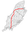 Route of the A3 road Isle of Man A3 road (OpenStreetMap).png