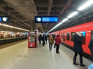 Itäkeskuksen metroasema helmikuussa 2018.