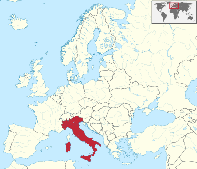 Location of Italy within Europe