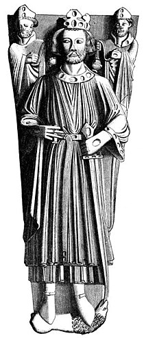 A drawing of the effigy of King John in Worcester Cathedral