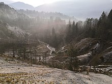 Paesaggio invernale nei pressi di Andreis, vicino al monte Ciavac.