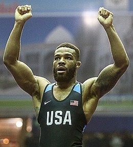 Jordan Burroughs at 2017 Men's freestyle Wrestling World Cup, Kermanshah.jpg