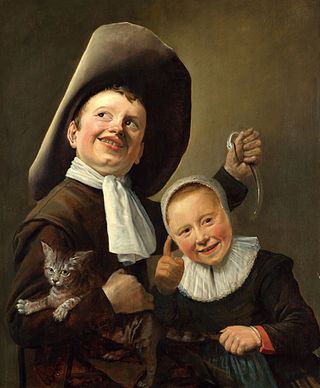 <i>A Boy and a Girl with a Cat and an Eel</i> Painting by Judith Leyster