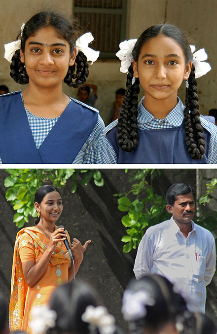 Girls in Kalleda Rural School, Andhra Pradesh.