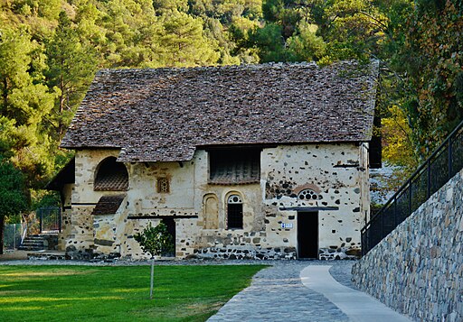 Kirche St. Nikolaus vom Dach, Kakopetria (UNESCO-Welterbe in Zypern). Kakopetria Kirche Agios Nikolaos tis Stegis 2