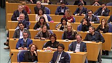 Bart Snels (rightmost man on the second row) in the House of Representatives in 2017 Kamerleden van vooral GroenLinks, 50+ en Denk.jpg