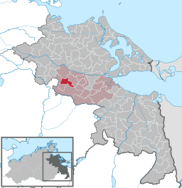 Läget för kommunen Krien i Landkreis Vorpommern-Greifswald