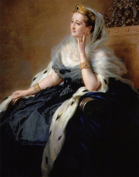 470px-L'impératrice_Eugénie_en_robe_de_cour,_1862,_Franz_Xaver_Winterhalter_(detail).jpg (470×599)